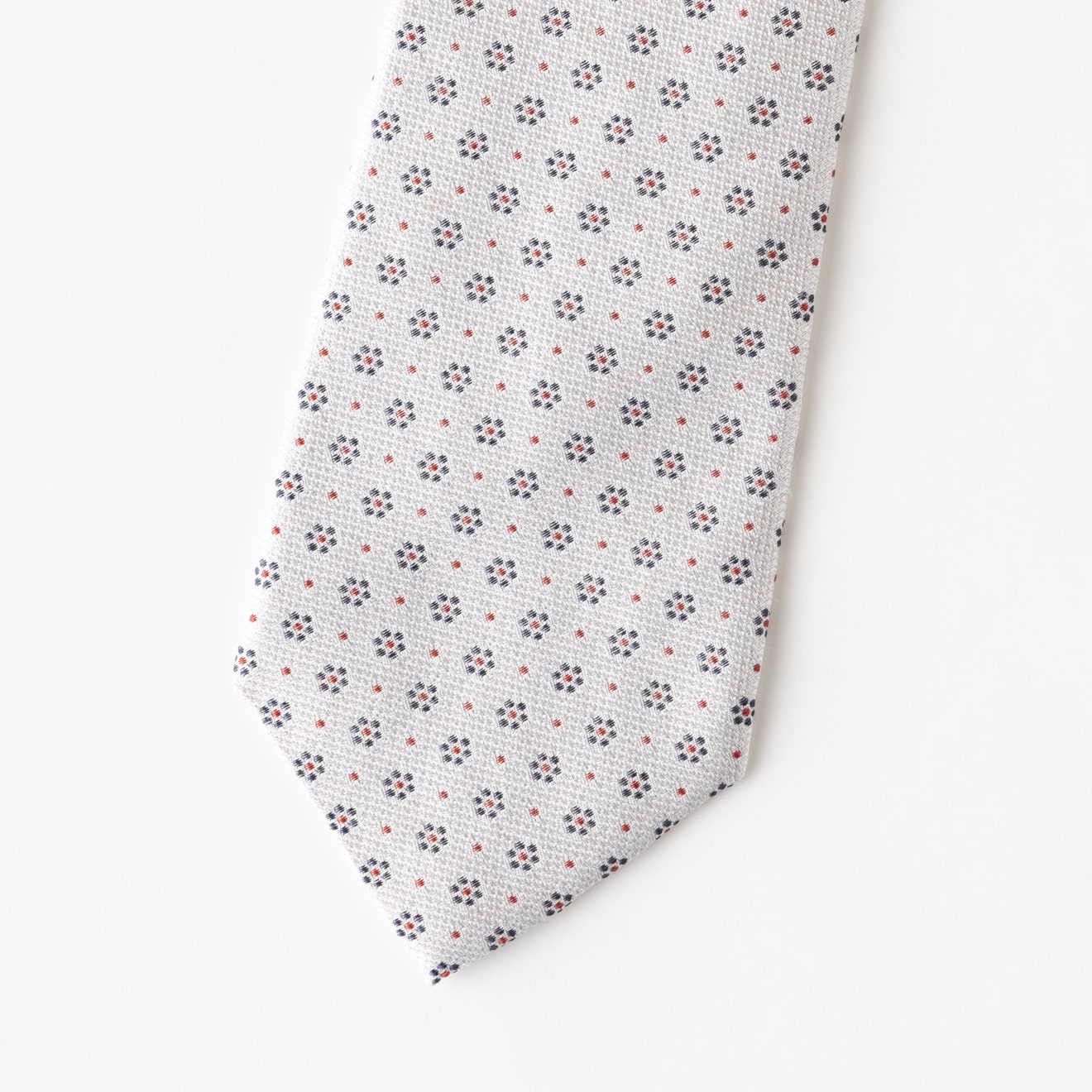 ≪WEB価格≫since1976/日本製/シルク100％/ホワイト/小紋/タイ