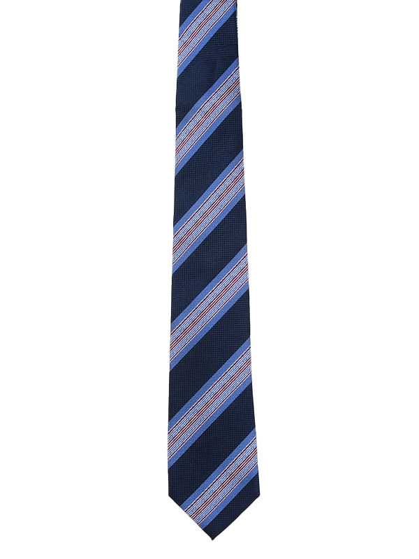 ≪WEB価格≫イタリア製/シルク100％/ネイビー/ストライプ/タイ