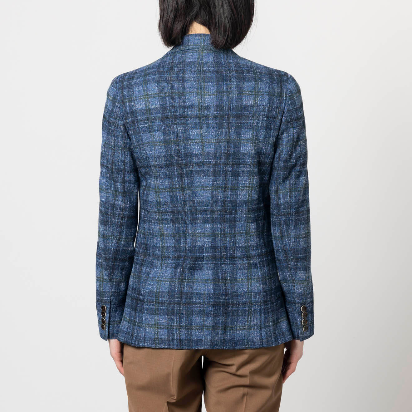 ≪WEB新作≫LANIFICIO ROMA/ストレッチ/ジャージー/ブルー/チェック