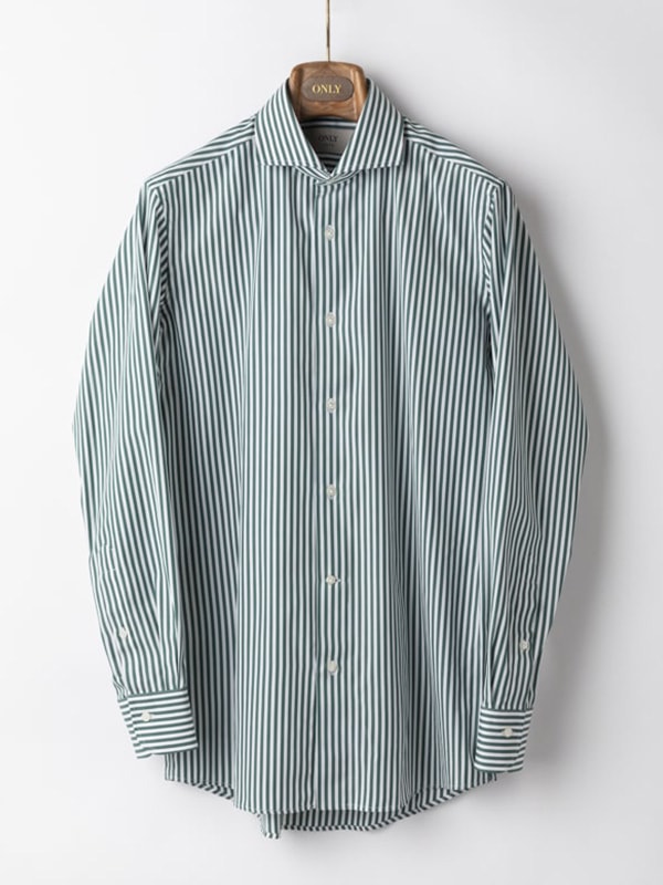 極美品　ファイブワン製　リネン100%　シャツ　長袖　ホリゾンタル　グリーン　緑 50's CRADDOCS レーヨン ボーリングシャツ シェルボタン シュ