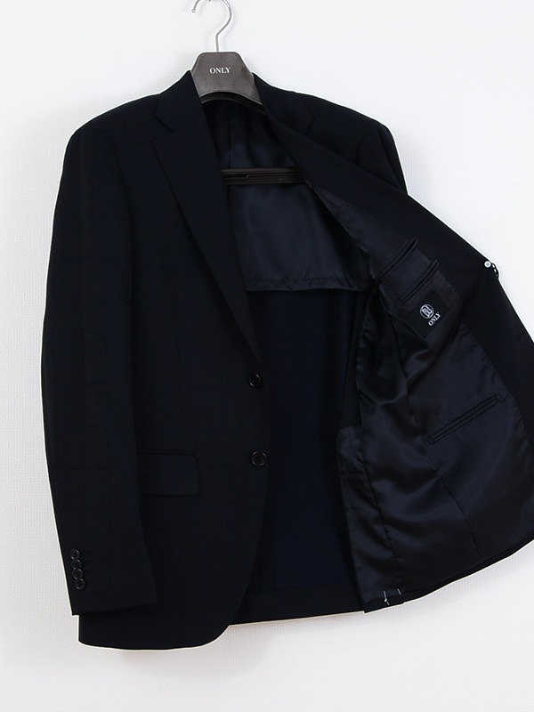 ≪WEB特価≫ウール混/スリーピース/ネイビー/チェック/通年/スーツ