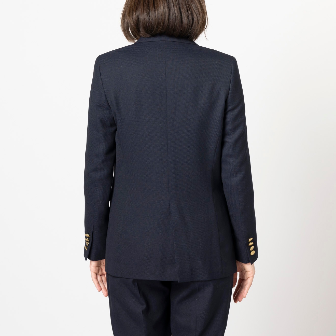 ≪入荷予定≫ダブルブレスト/4つ釦/ネイビー/無地/レディース/春夏