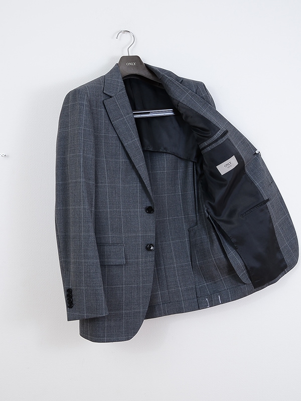 ≪WEB半額≫CANONICO/カノニコ/SUPER110'S/毛100％/グレー/チェック