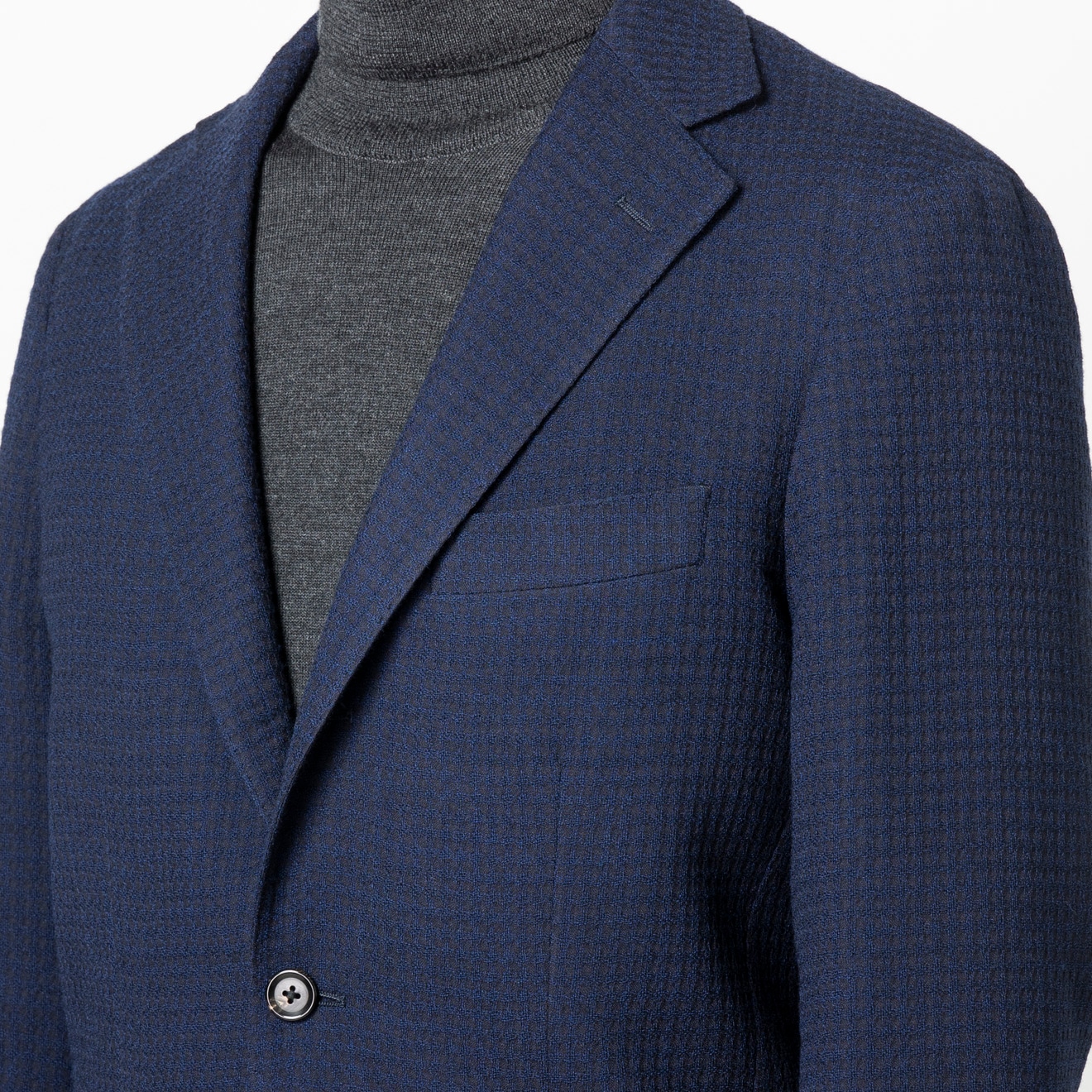 DRAGO ネイビー テーラードジャケット ドラゴ ウールシルク 46 ≪WEB特価≫DRAGO/ドラゴ/温かみ/ボリューム/ジャージースキル