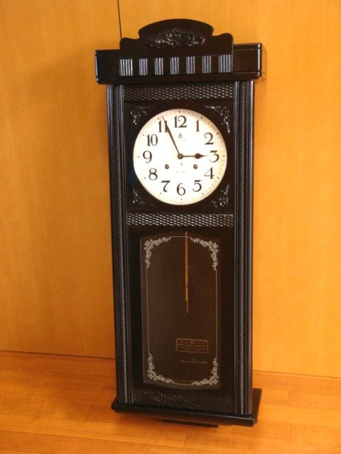 木製ブラウン掛時計 柱時計　60days アイチの時計 アイチの柱時計 木製ブラウン掛時計 柱時計 60days アイチの時計