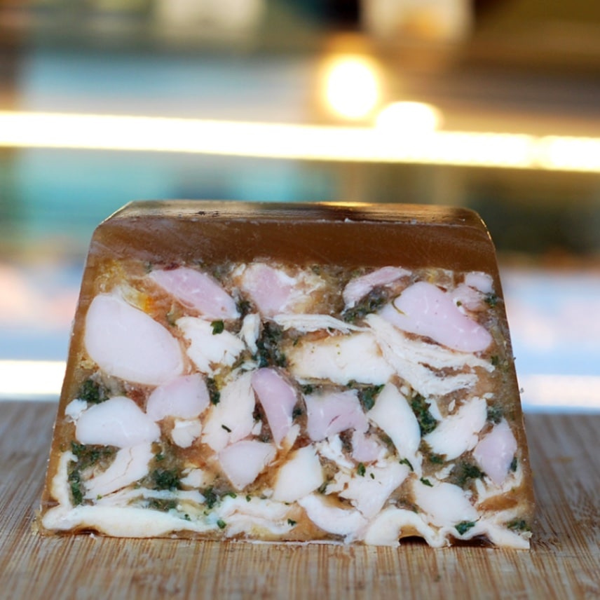 鶏肉とレモンのコンフィ、ハーブのプレッセ　約100g　一枚　冷凍