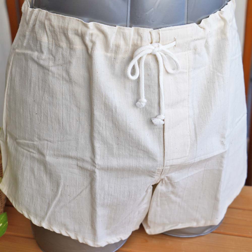 『ゆるエコ』トランクス(ガラ紡オーガニック100%)生成りシリーズ ※紐はグレーになります。