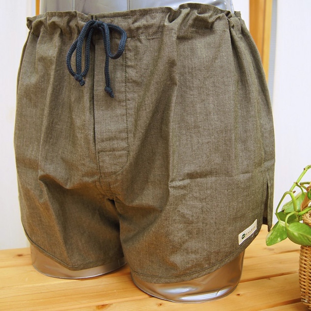 『ゆるエコ』トランクス ゆるゆる綿100% カーキ