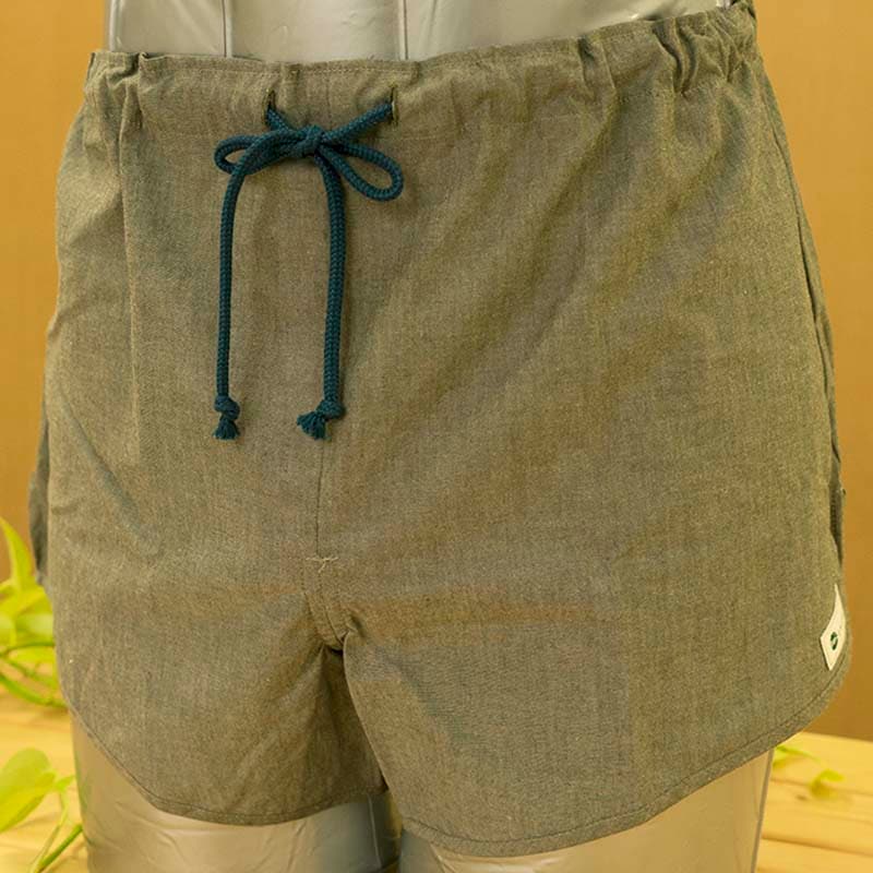 『ゆるエコ』トランクス前閉じ ゆるゆる綿100% カーキ