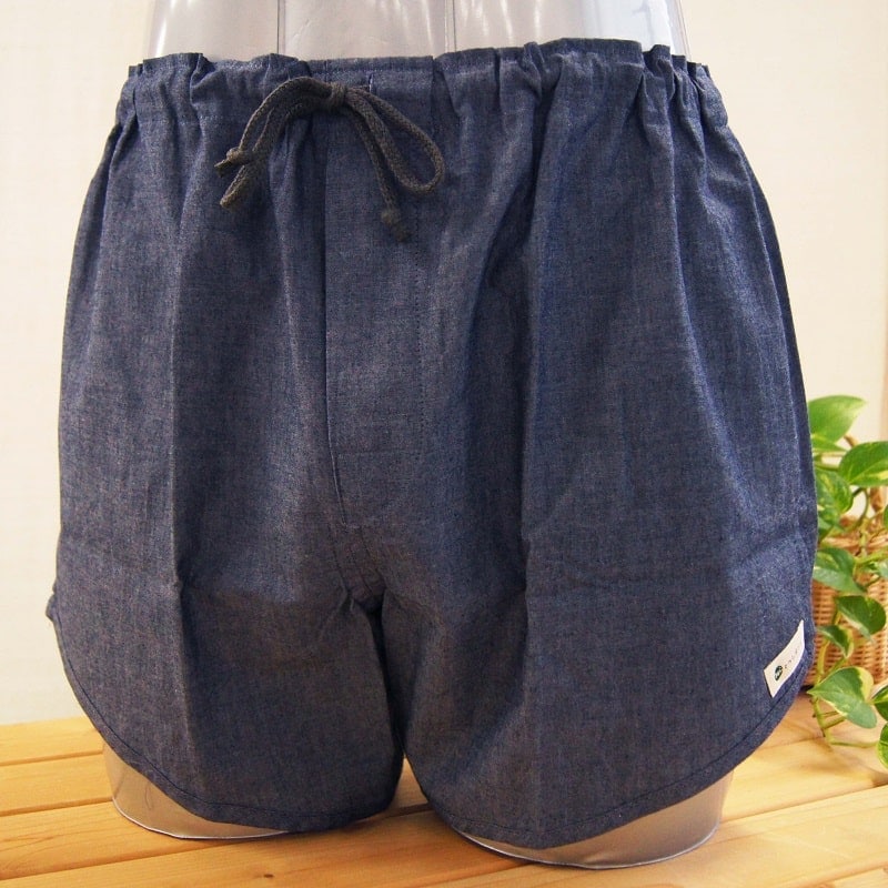 『ゆるエコ』トランクス ゆるゆる綿100% ミッドナイトブルー(インディンゴロープ染色)