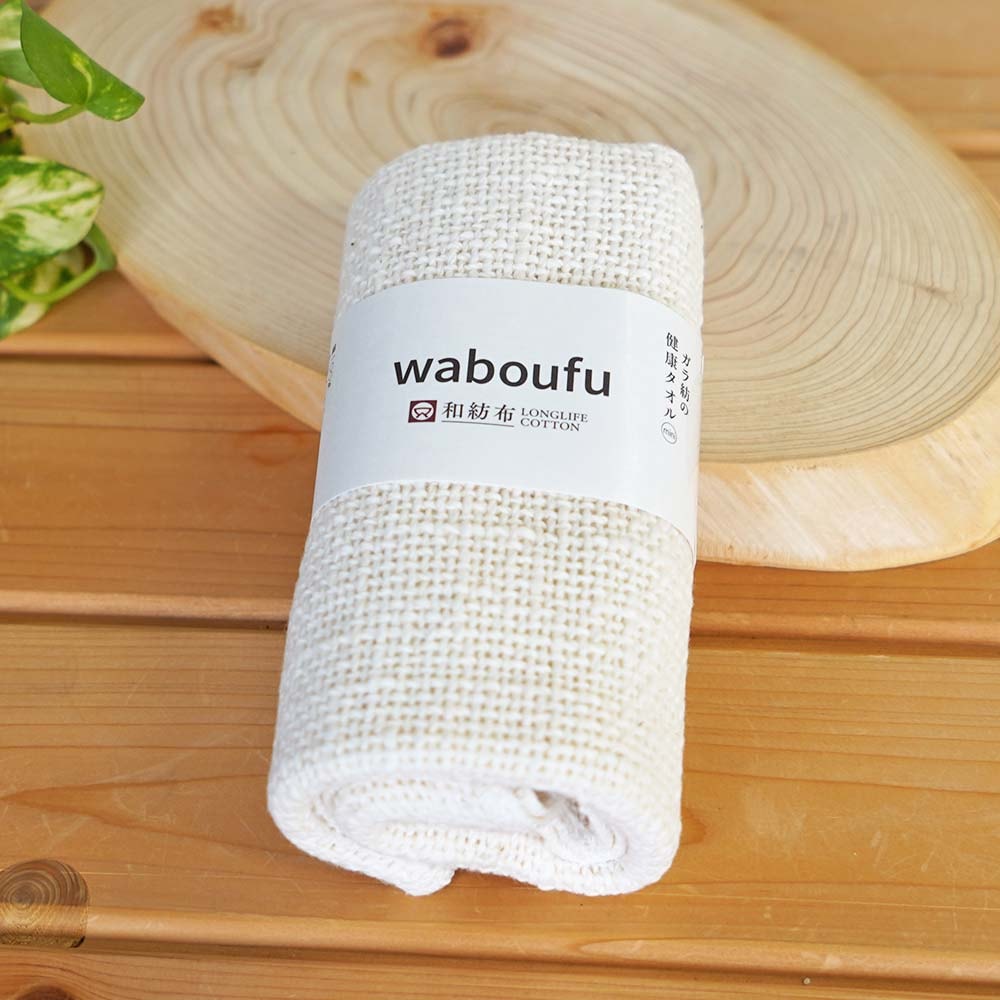 ガラ紡の和紡布23×85（健康タオルミニ） 乾燥肌 体洗い 益久