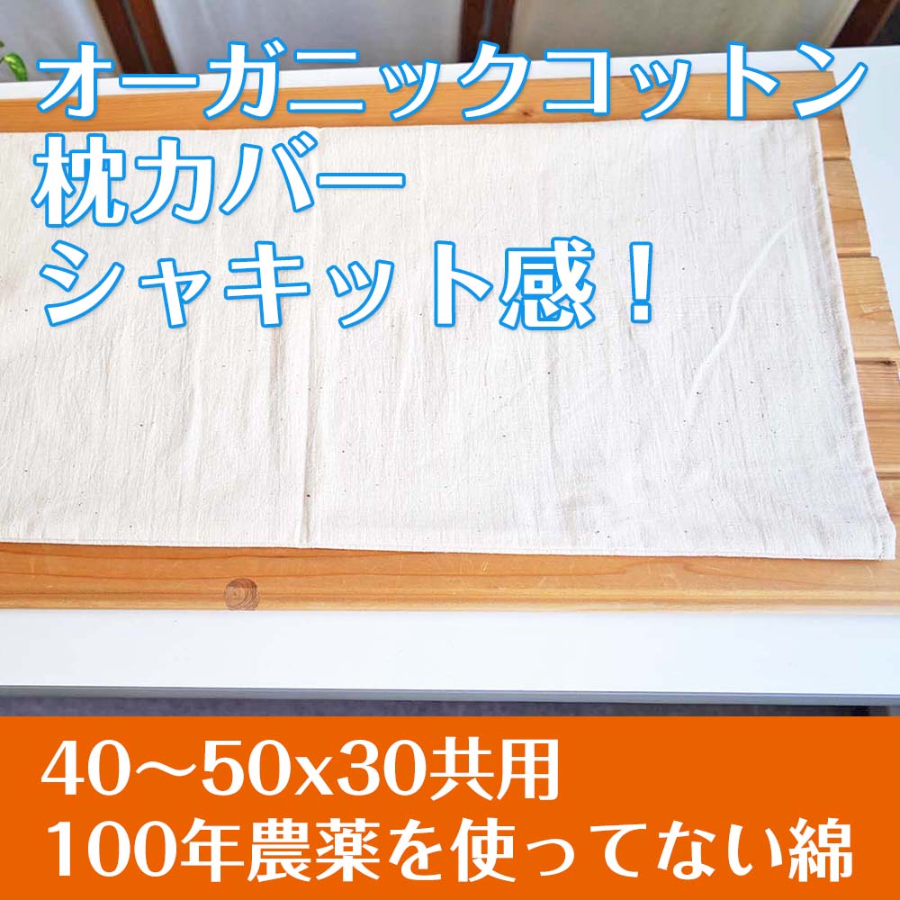 ゆるエコ 『枕カバー わた枕・パンヤ枕共用』 シャキッと感 手紡ぎ糸 オーガニックコットン