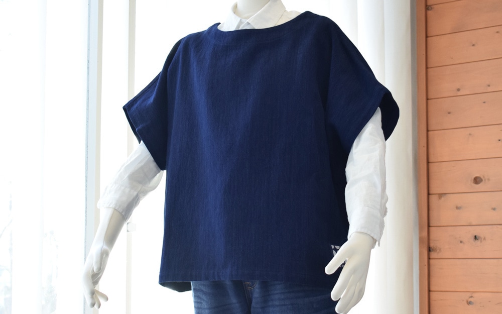 ぱふっとフリーシャツ 武州 藍染め 沙羅