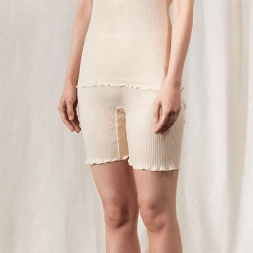 【天衣無縫】 リブ３分丈ショーツ オーガニックコットン100％