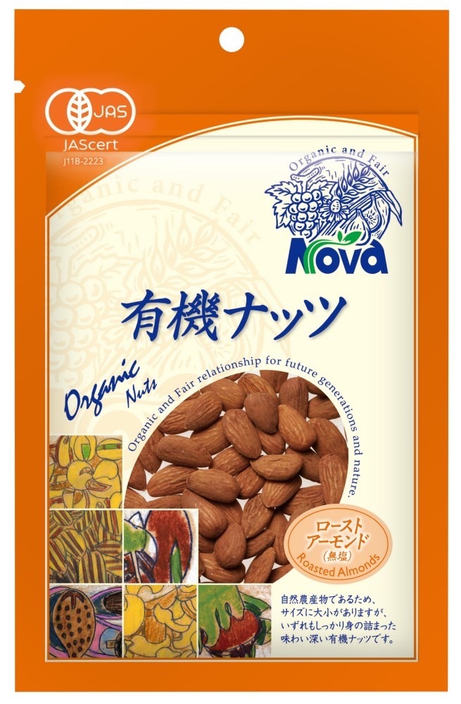 ノヴァ 有機ナッツ・ローストアーモンド 80g