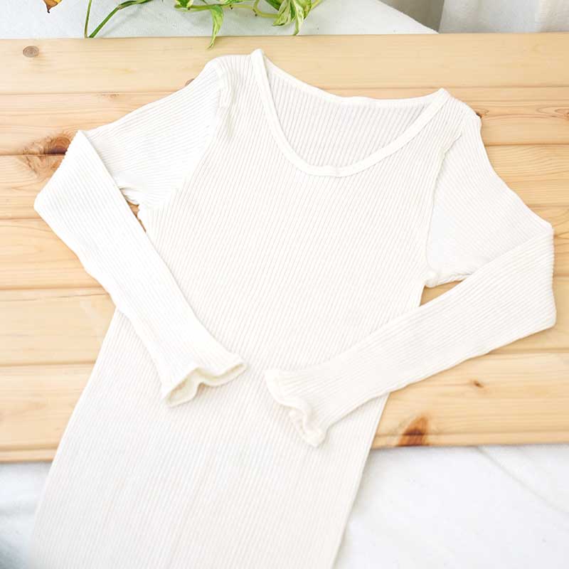 【スガノ工房】オーガニックコットン、長袖(リブ)