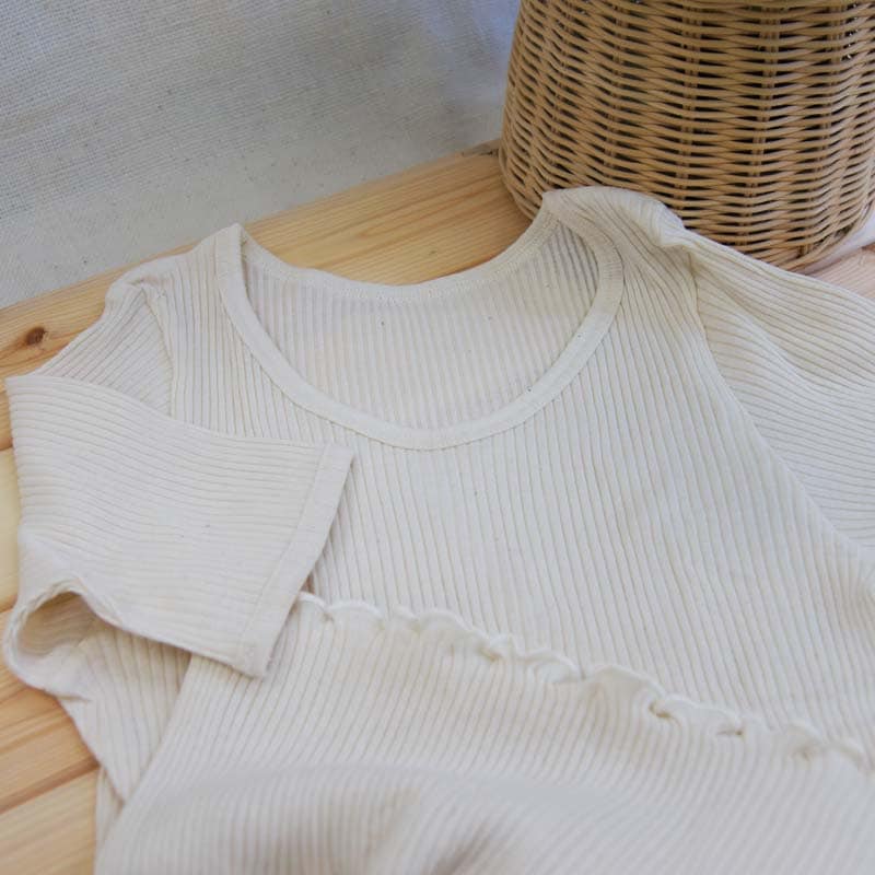 【スガノ工房】オーガニックコットン、半袖(リブ)