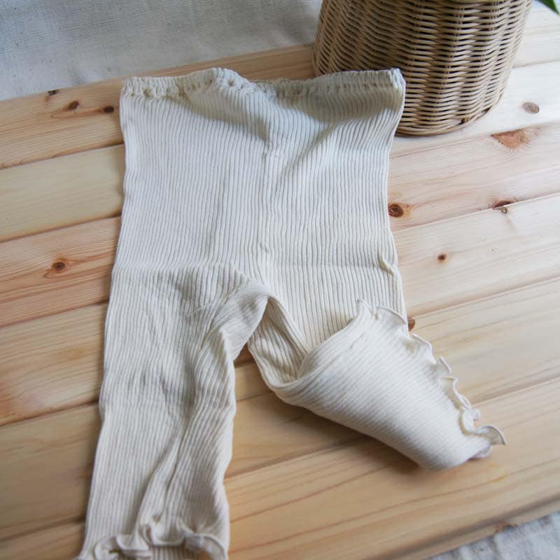 【スガノ工房】オーガニックコットン、3分丈パンツ(リブ)