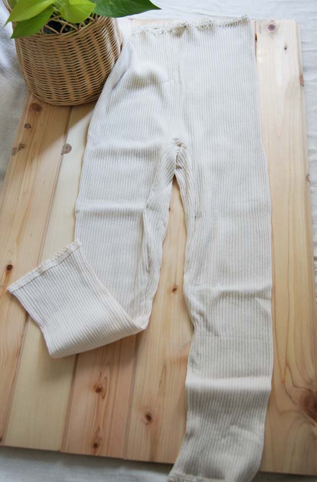 【スガノ工房】オーガニックコットン、7分丈パンツ(リブ)