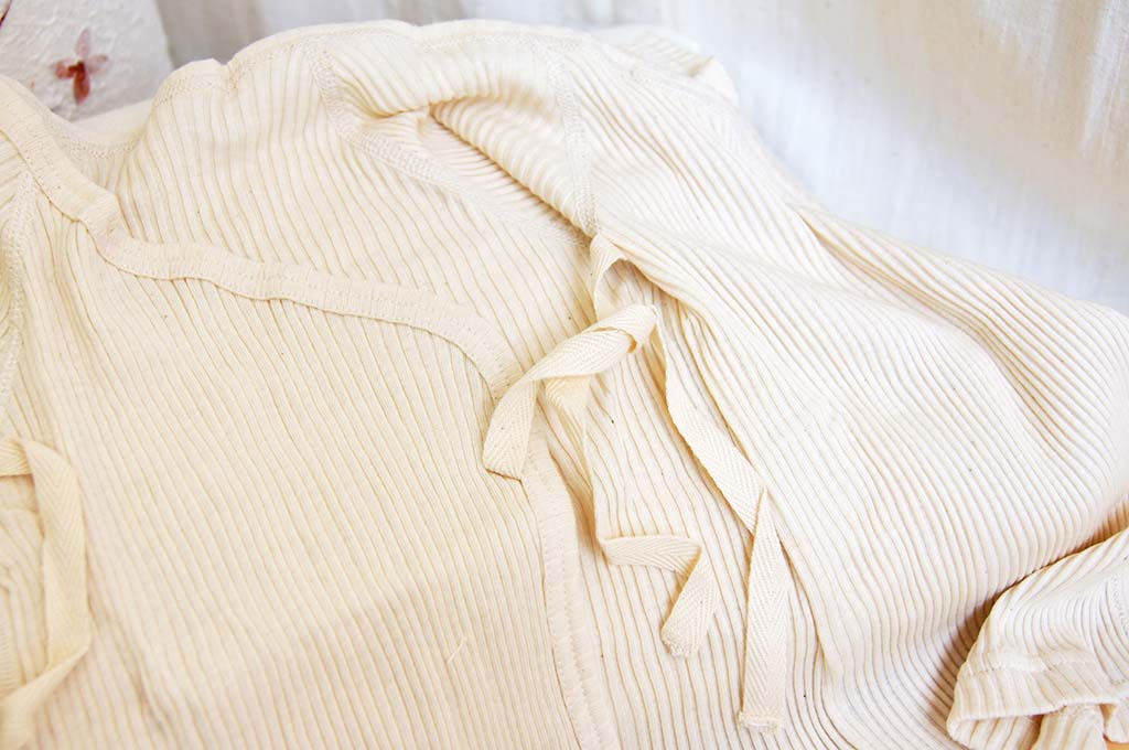 【スガノ工房】オーガニックコットン100%　ベビー 短肌着 リブ生地