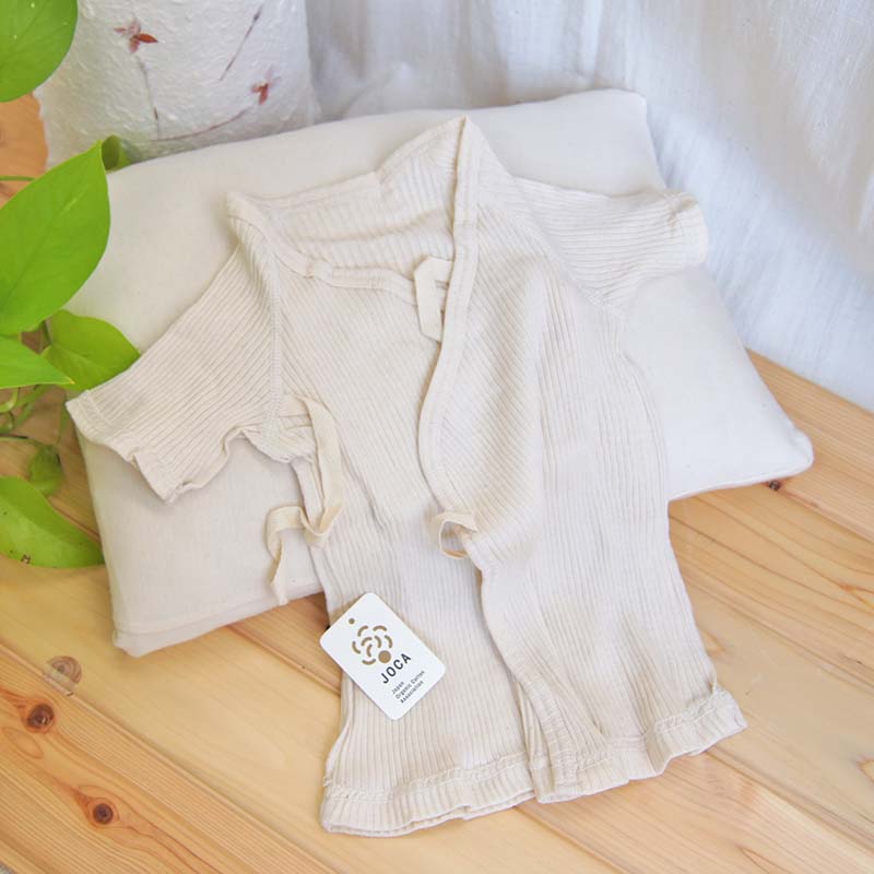 【スガノ工房】オーガニックコットン100%　ベビー 短肌着 リブ生地