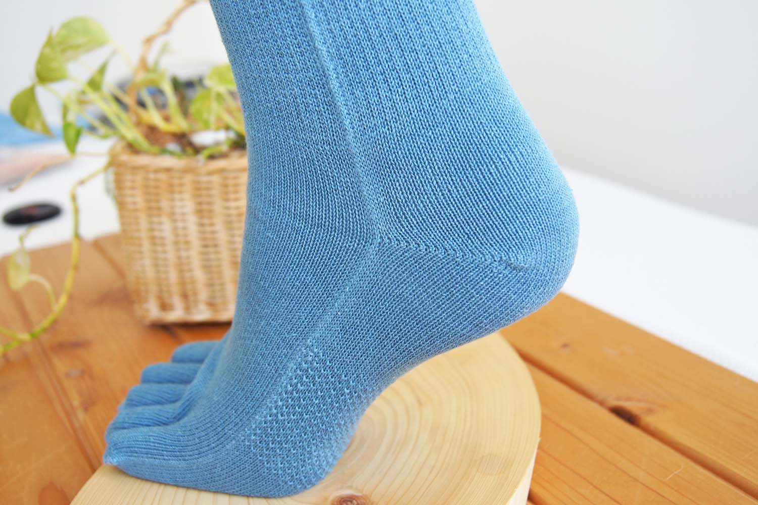 快適5本指 絹+綿 天然素材 絹木綿 優しい履き口 Lサイズ