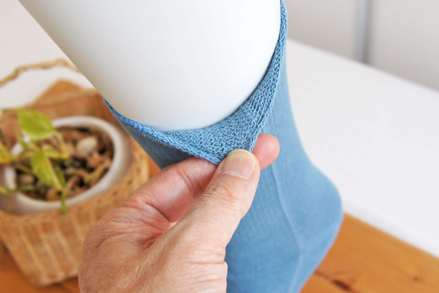 快適5本指 絹+綿 天然素材 絹木綿 優しい履き口 Lサイズ