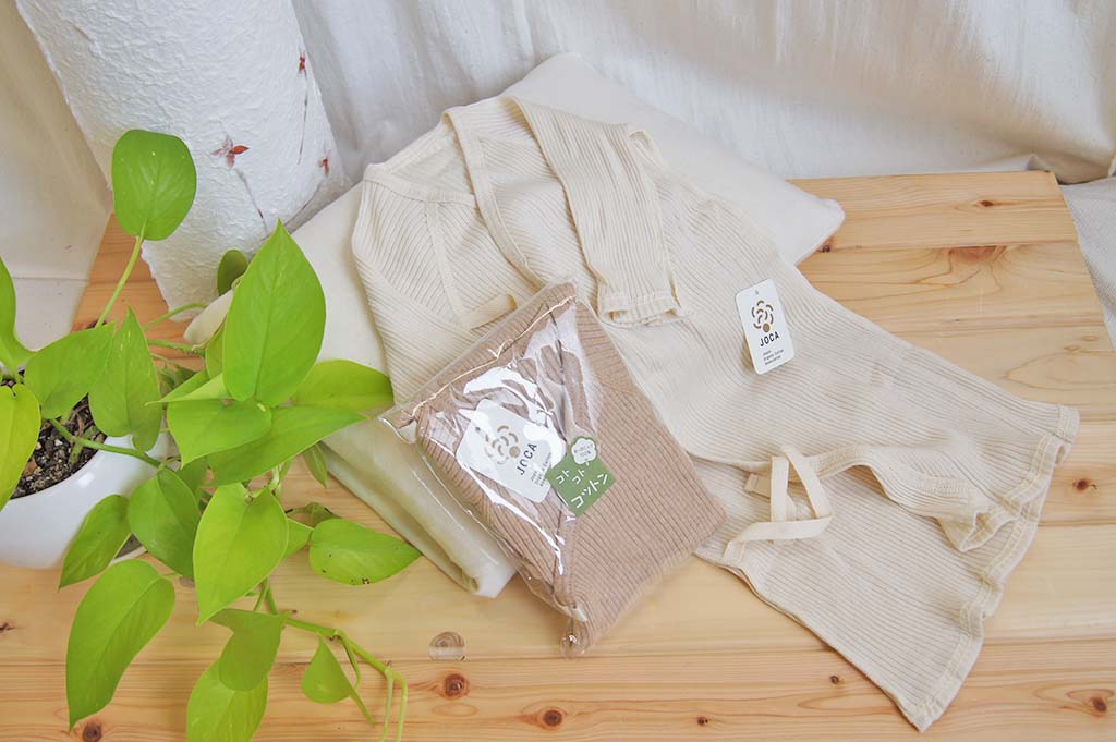 【スガノ工房】オーガニックコットン100%　ベビー 長肌着 リブ生地 茶綿のみ