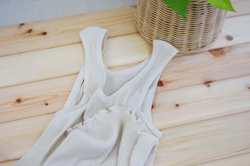 【スガノ工房】オーガニックコットン、タンクトップ（リブ）