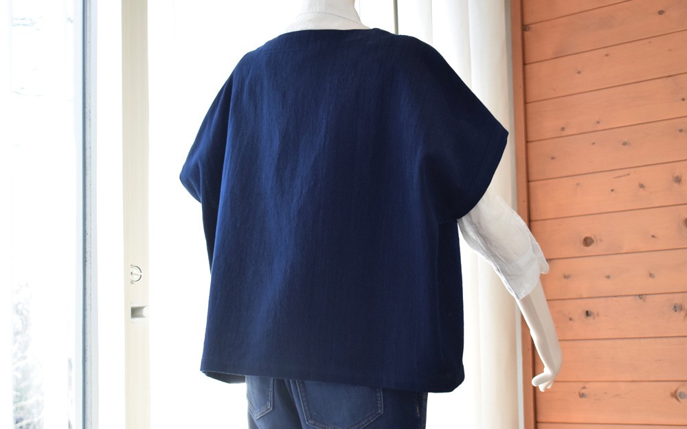 ぱふっとフリーシャツ 武州 藍染め 沙羅