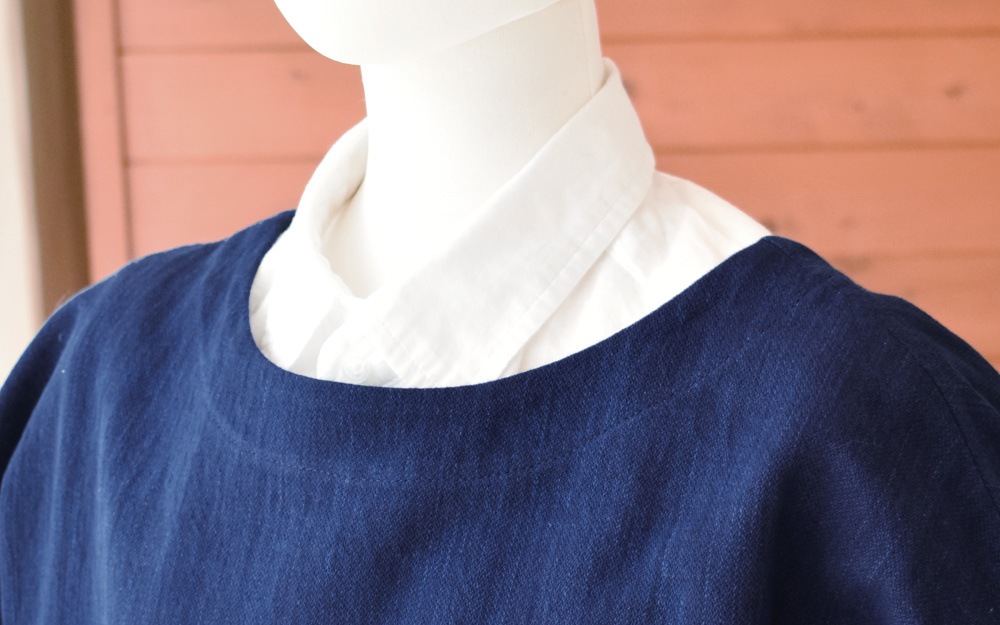 ぱふっとフリーシャツ 武州 藍染め 沙羅