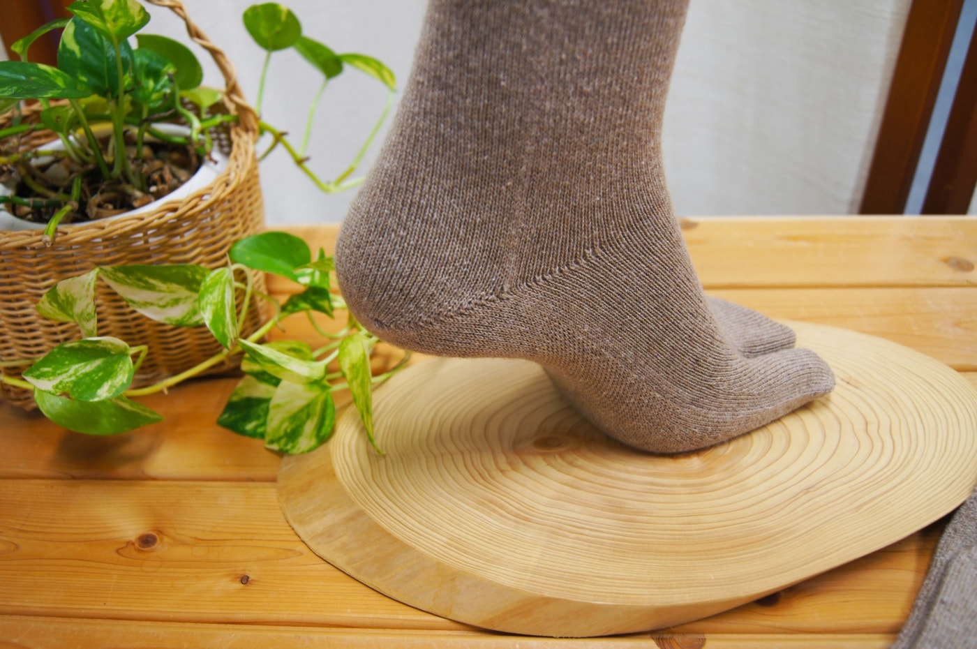 足袋(たび) シルク＆ウール・リネン 3層構造 温か 天然素材 Lサイズ