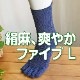 絹と麻でさわやか ゆったり5本指 表：綿・麻、裏：絹 天然素材 Lサイズ