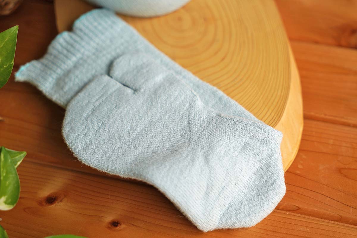 絹と麻でさわやか 足袋(たび) 表：綿・麻、裏：絹 天然素材 Lサイズ