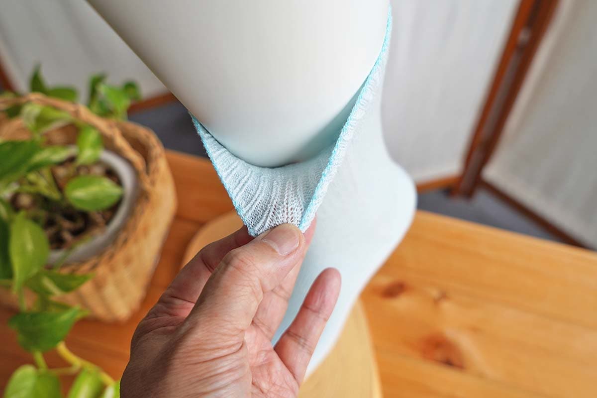 絹と麻でさわやか 足袋(たび) 表：綿・麻、裏：絹 天然素材 Lサイズ