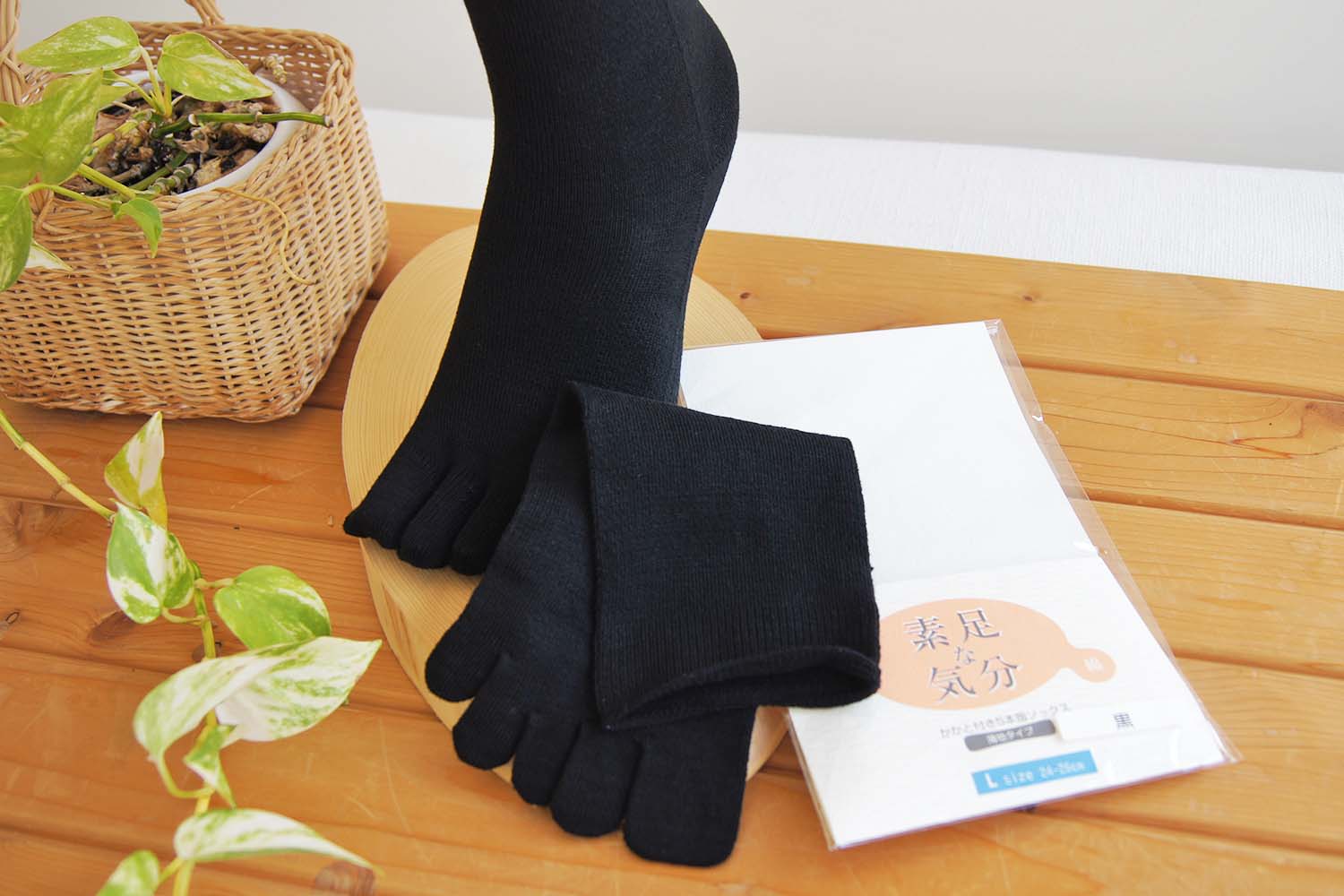 10％オフ！さらっと、薄地タイプ 快適5本指 素足な気分（コットン） 優しい履き口 Lサイズ