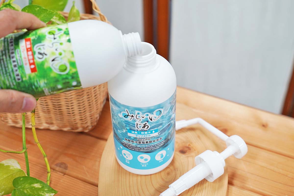 『みらいゆ じあ』 500mL 【詰め替え】 次亜塩素酸水 除菌消臭 カビ予防 ウィルス 飛沫感染