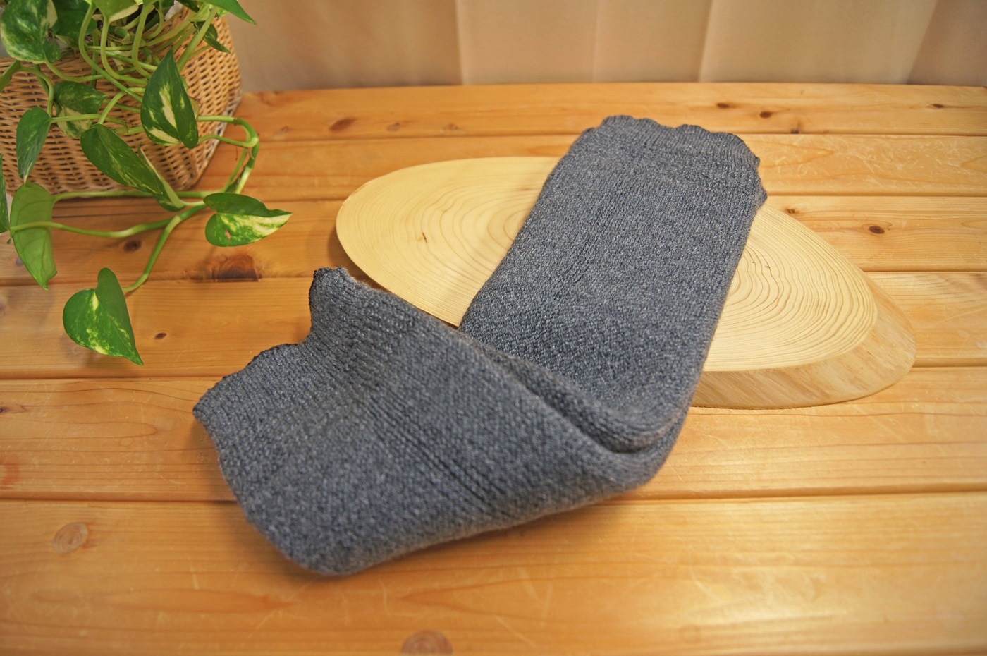 レッグウォーマー　シルク＆ウール　ダブルW