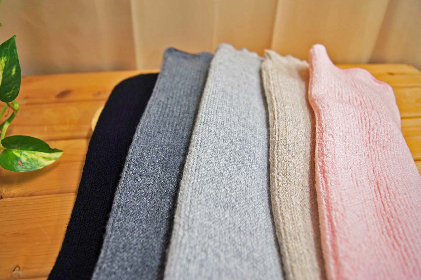 レッグウォーマー　シルク＆ウール　ダブルW