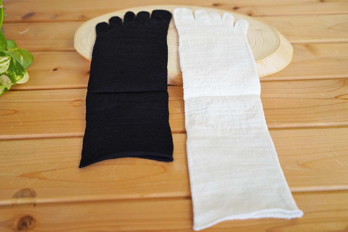 薄地タイプ 快適5本指 シルキーファイブ シルク 天然素材 Lサイズ