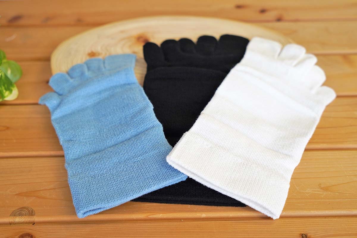 薄地タイプ スポーツに最適5本指 フィットギアα 綿 天然素材 Mサイズ