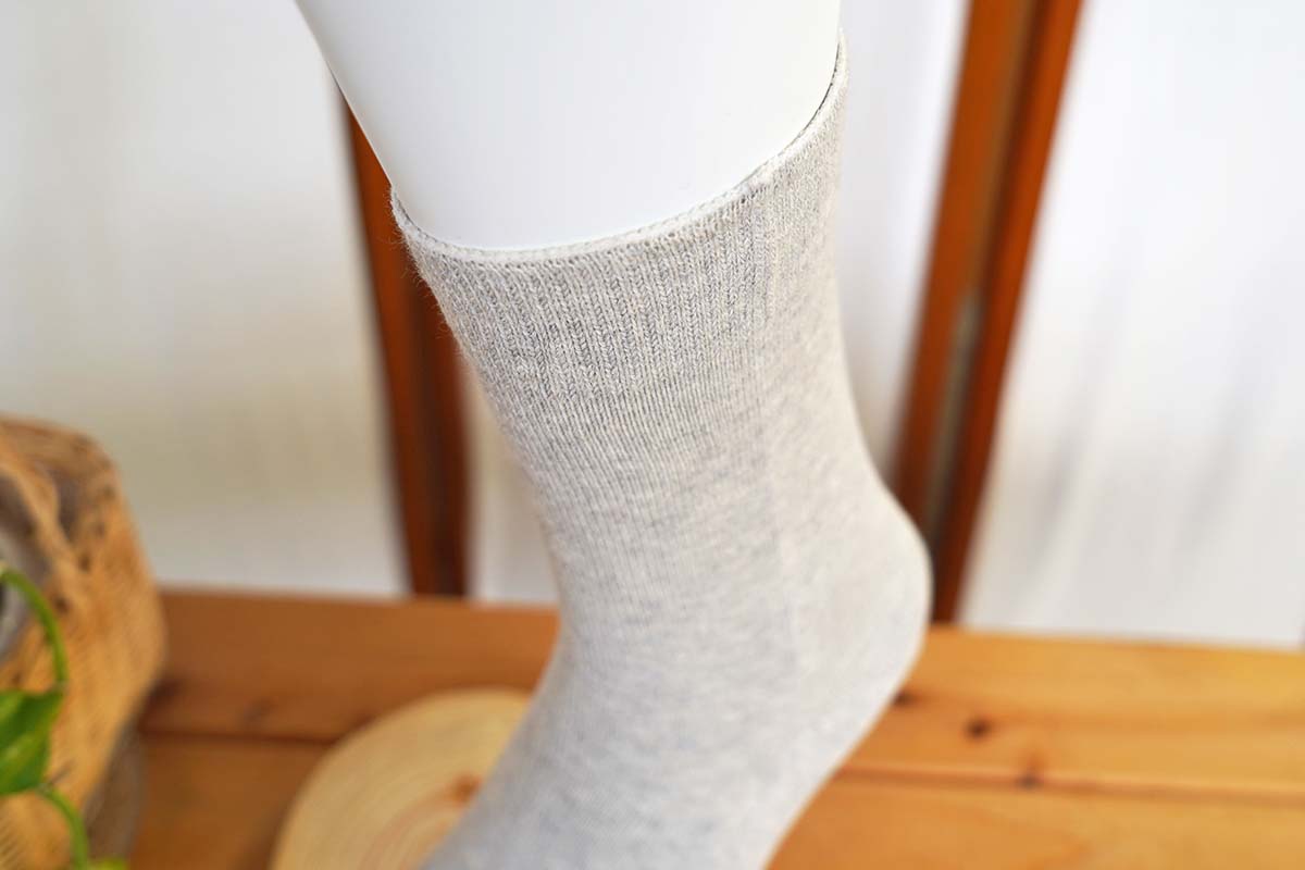 さっぱり快適5本指 絹+綿 天然素材 絹木綿 ゴムなし Lサイズ