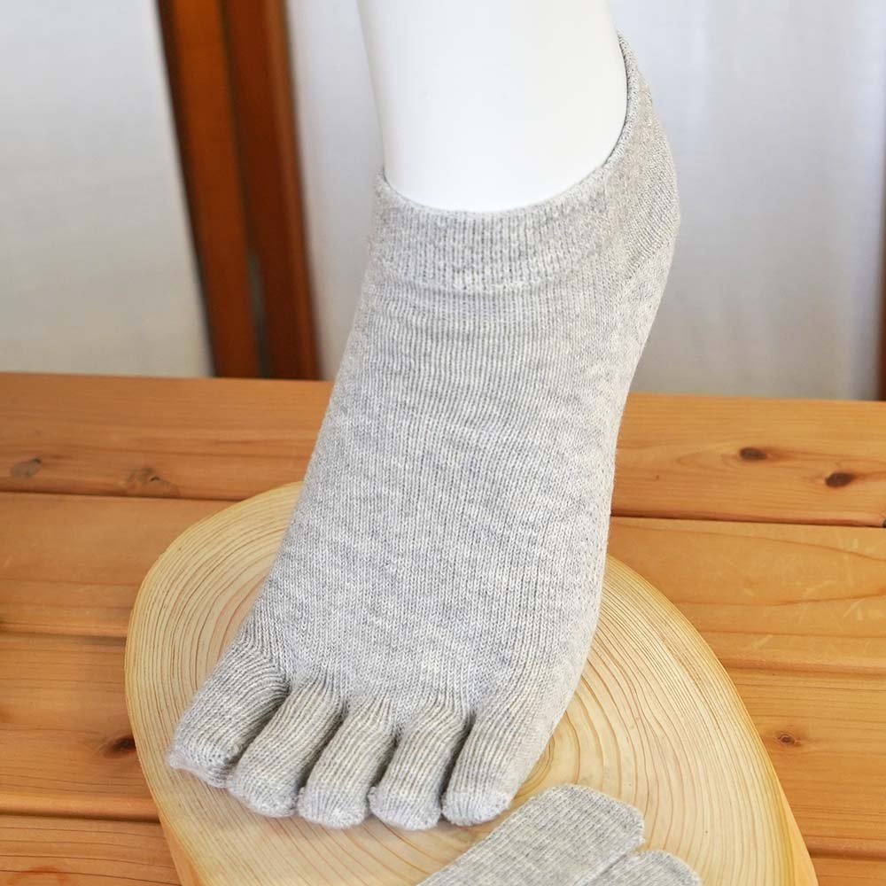 アクティブに快適5本指 絹+綿 天然素材 絹木綿 スニーカー用 LLサイズ