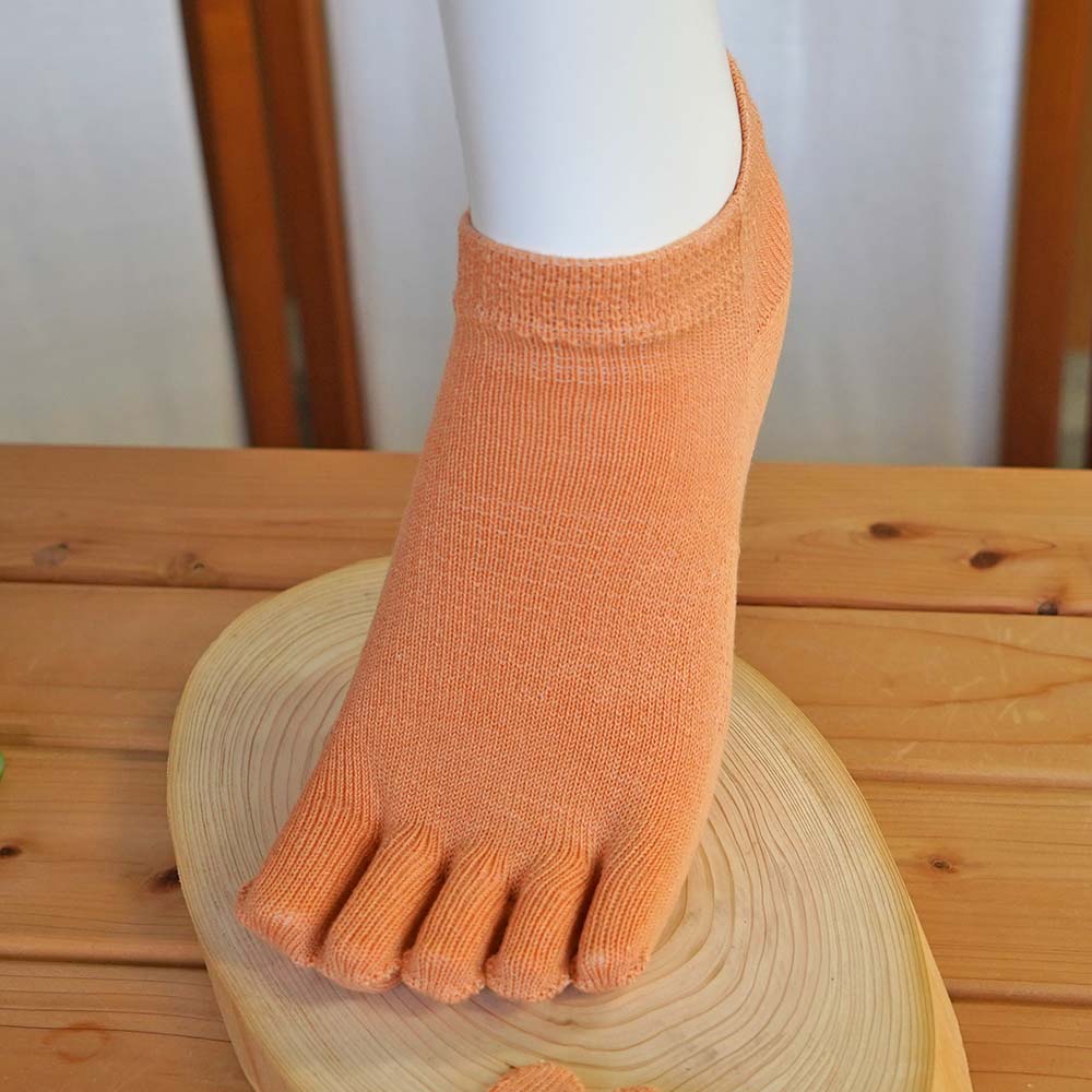 アクティブに快適5本指 絹+綿 天然素材 絹木綿 スニーカー用 LLサイズ