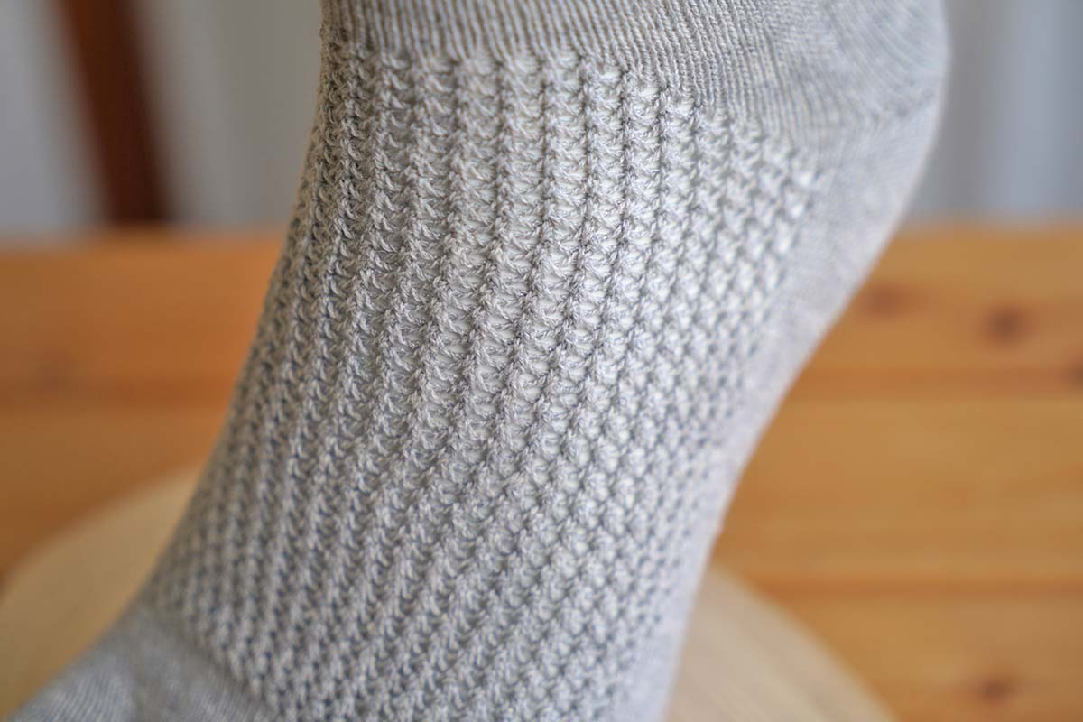 匠（たくみ）薄手メッシュ ゆったり5本指 表：綿+裏：絹 天然素材 LLサイズ