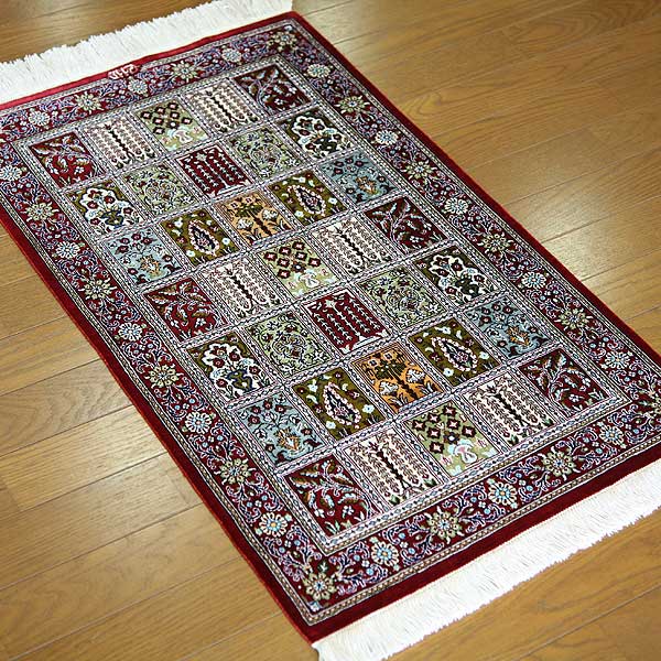 フロアー向きシルク絨毯 21914 【原産地】イラン　クム