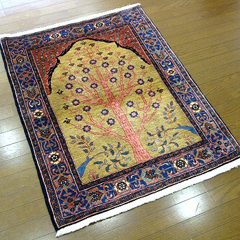 草木染めウール絨毯 16808 【原産地】イラン・ヴェラミン