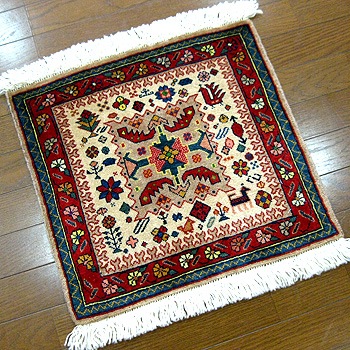 草木染めウール絨毯 23374 【原産地】イラン・カシュガイ