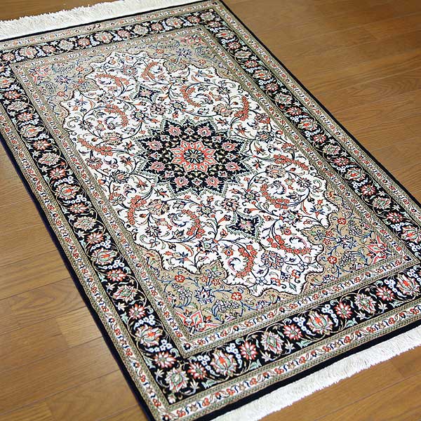 フロアー向きシルク絨毯 21994 【原産地】イラン　クム