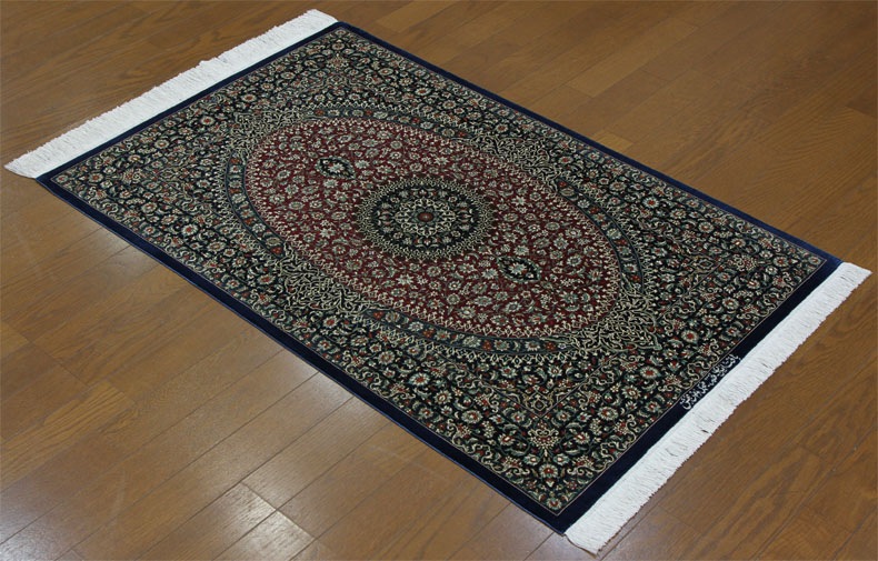 イラン、クム、シルクカーペット105x150cm。 QUM SILKザロニム150x100 - ペルシャ絨毯 キリム ペルシャン
